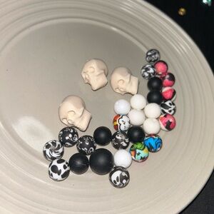 Skull & Pattern silicone Bead Mix | Jewelry Making Supplies | DIY Kit